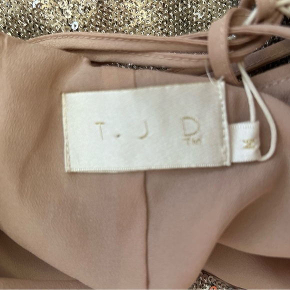 NWT THE JETSET DIARIES Gold Diamond Sequin Mini Dress - Picture 12 of 16